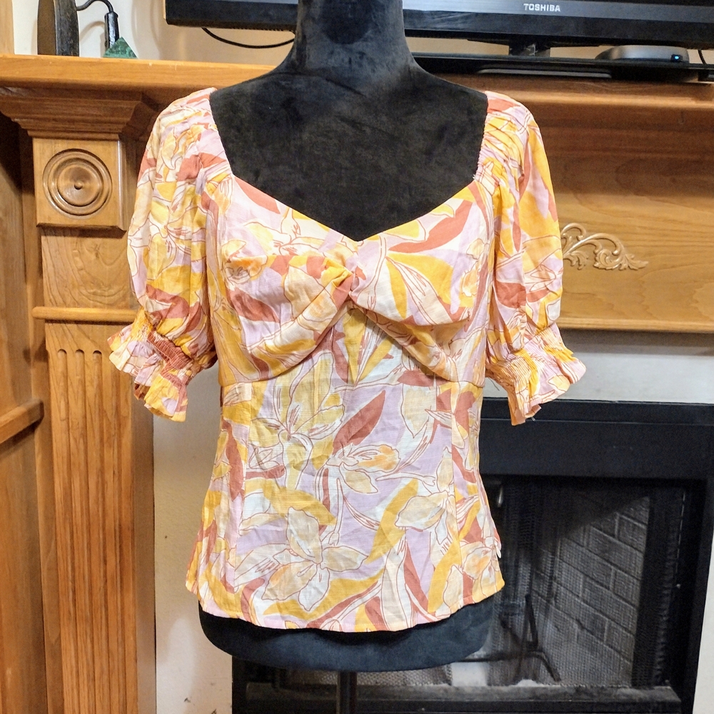 Nine West Multicolor Floral Blouse